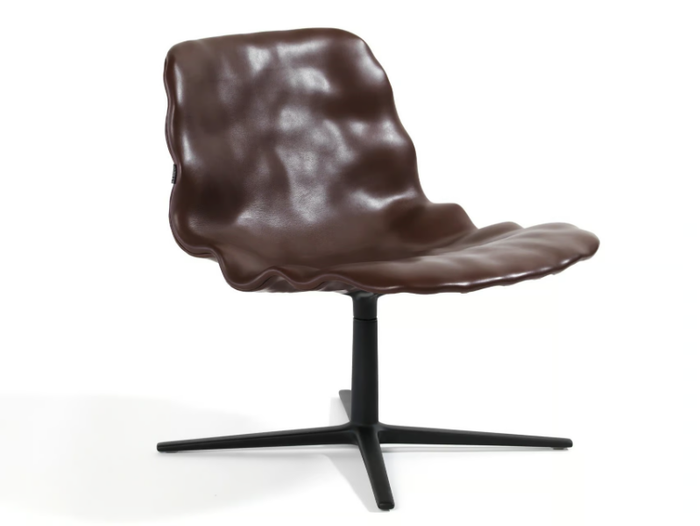 DENT LOUNGE - Swivel with 4-spoke base leather easy chair _ Blå Station